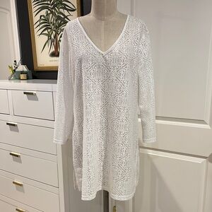 Mario Serrani White Lace Swim Coverup